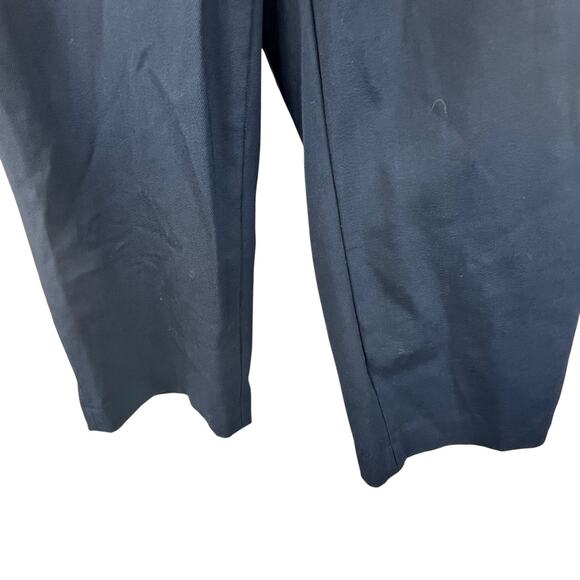 Babaton Navy Blue Wide Leg Trouser Pants Size 4 Cropped Wool Blend - Picture 6 of 13